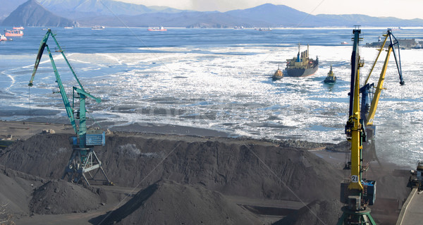 The port terminal for coal loading Stock photo © papa1266