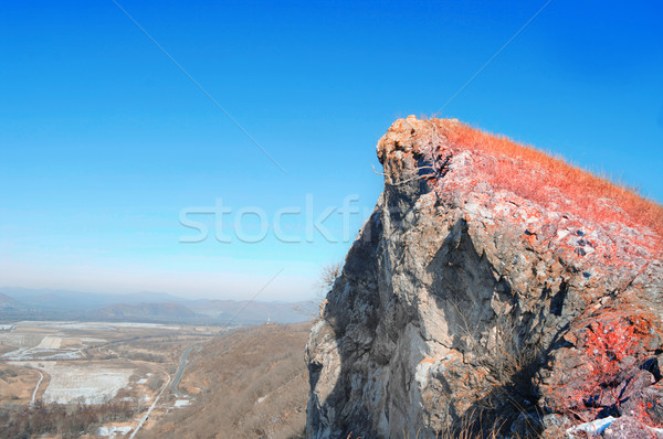 山谷 美麗 冬天 天 懸崖 頂部 商業照片 © papa1266
