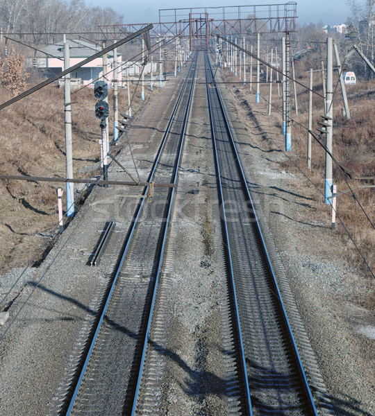 鐵路 金屬 追踪 床 鐵路 懸掛 商業照片 © papa1266