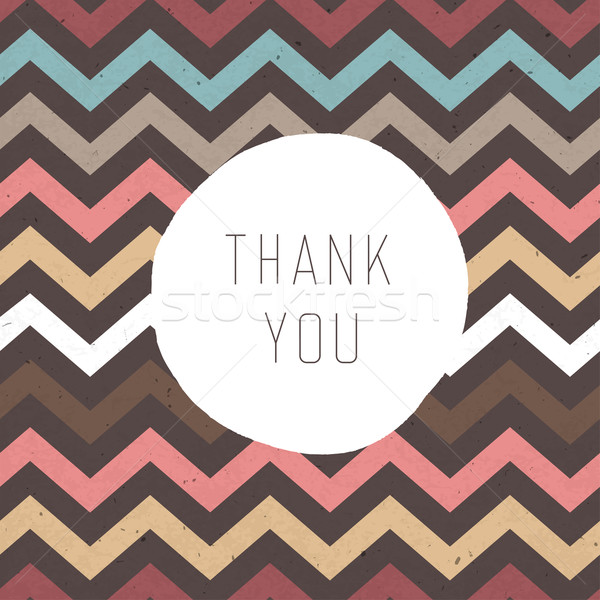 Thank you card. Zigzag pattern seamless texture with label. Vect Stock photo © pashabo