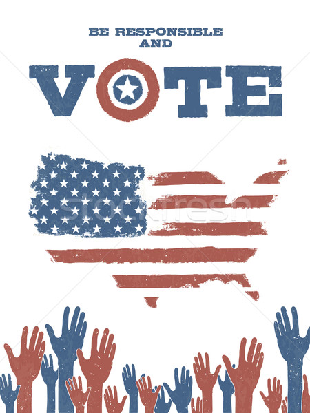 Responsável votar EUA mapa patriótico cartaz Foto stock © pashabo