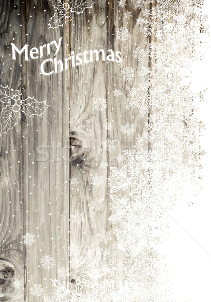 Vintage Happy Merry Christmas Greeting Card. Vertical Design, Ri Stock photo © pashabo