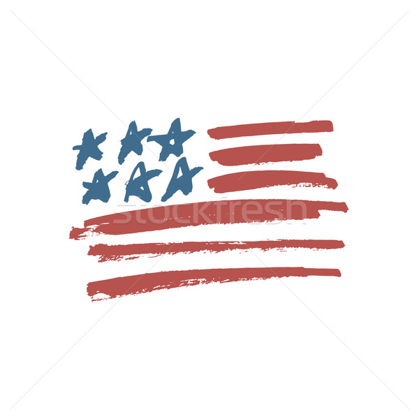 American Flag Illustration. Painted by Brush. Stock photo © pashabo