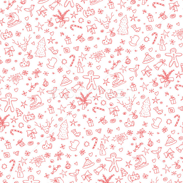 Pattern Natale elementi mano cuore sfondo Foto d'archivio © pashabo