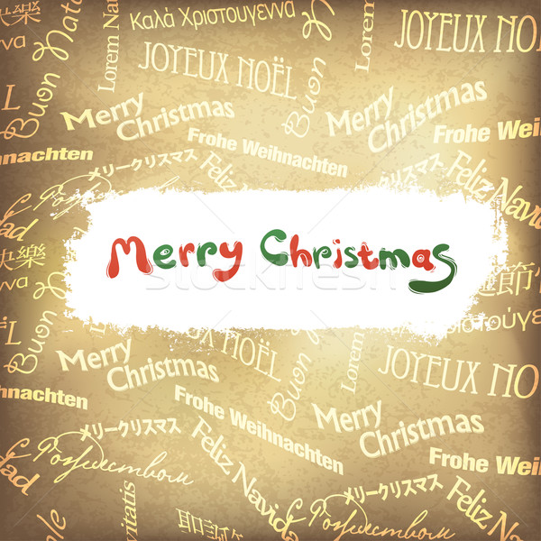 Retro Christmas greetings in different languages. Vector, EPS10 Stock photo © pashabo