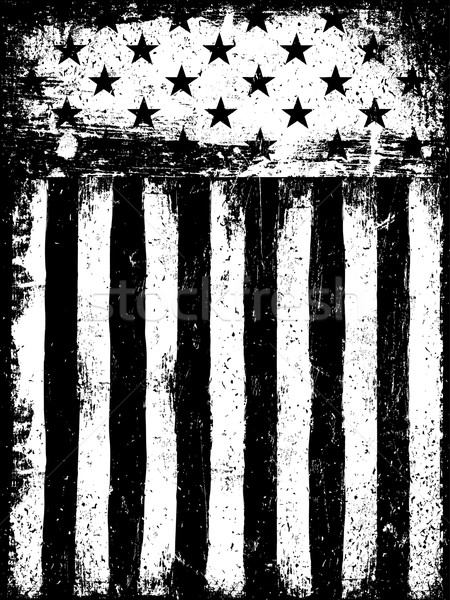 Gwiazdki monochromatyczny negatywne amerykańską flagę grunge Zdjęcia stock © pashabo