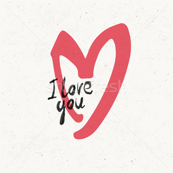 I Love You Lettering. On paper texture Stock photo © pashabo
