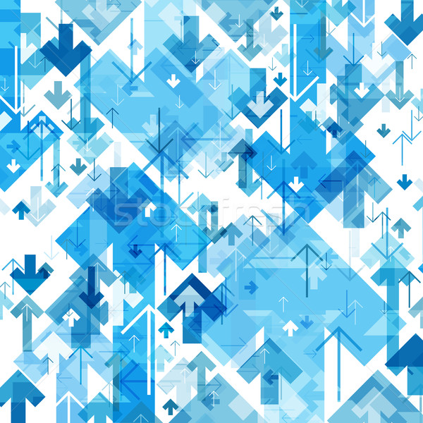 Stock foto: Blau · Pfeile · chaotischen · Muster · abstrakten · Business