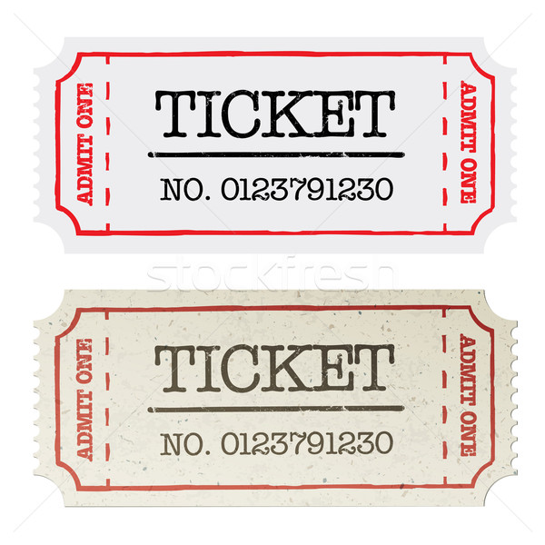 Vintage paper ticket, two versions. Vector illustration, EPS10. Stock photo © pashabo