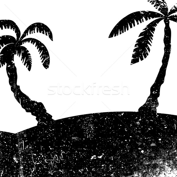 Stockfoto: Grunge · palmen · silhouetten · textuur · strand · reizen