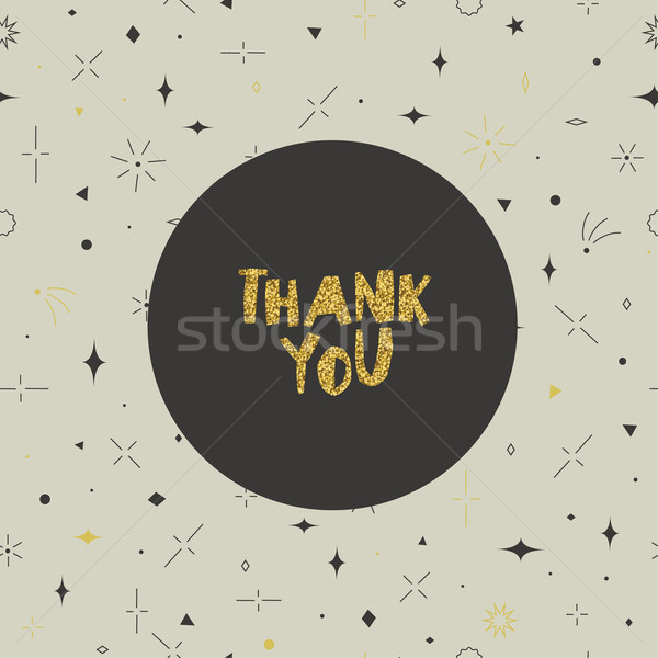 Thank you card. Geometric seamless pattern. Gold, gray and beige Stock photo © pashabo