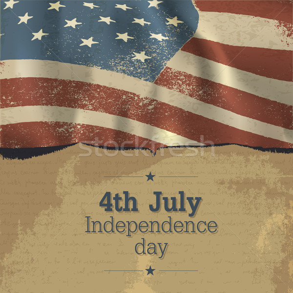 Stock photo: Independence day vintage poster design. Vector, EPS10