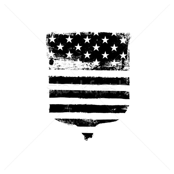 Defence symbol. Shield icon shaped american flag. Monochrome vec Stock photo © pashabo