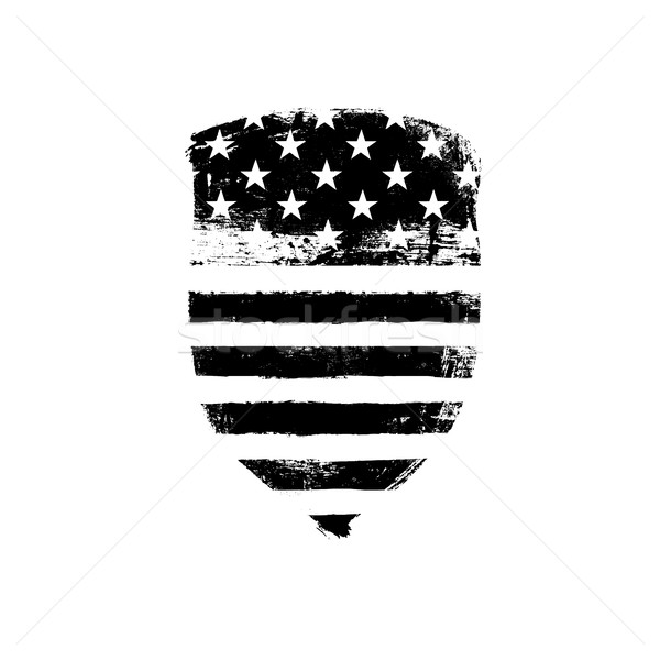 Defence symbol. Shield icon shaped american flag. Monochrome vec Stock photo © pashabo