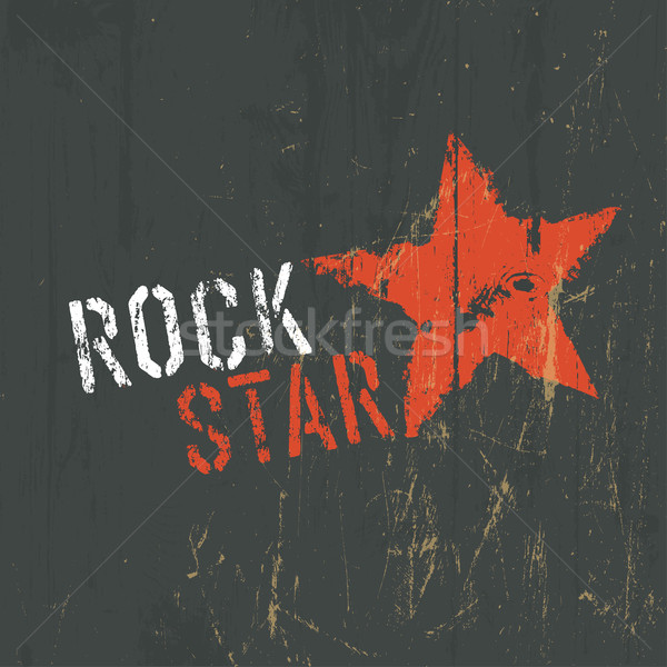 Foto stock: Estrela · do · rock · ilustração · vetor · papel · projeto · arte