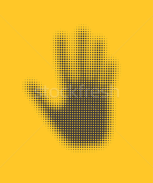 Hand icon Geel vector eps8 veiligheid Stockfoto © pashabo