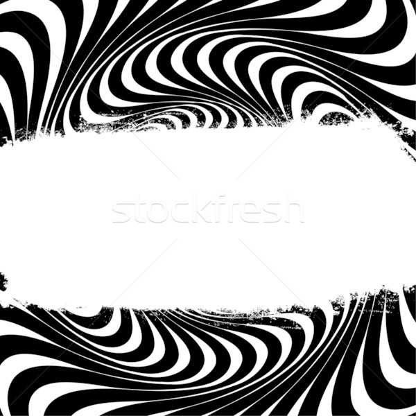 Black and white swirl lines with grunge label. Vector. Stock photo © pashabo