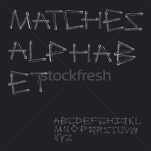 Matches. Matchstick alphabet. English alphabet made of safety ma Stock photo © pashabo