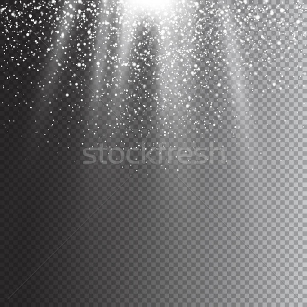 Realistic falling snowflakes. Isolated on transparent background Stock photo © pashabo