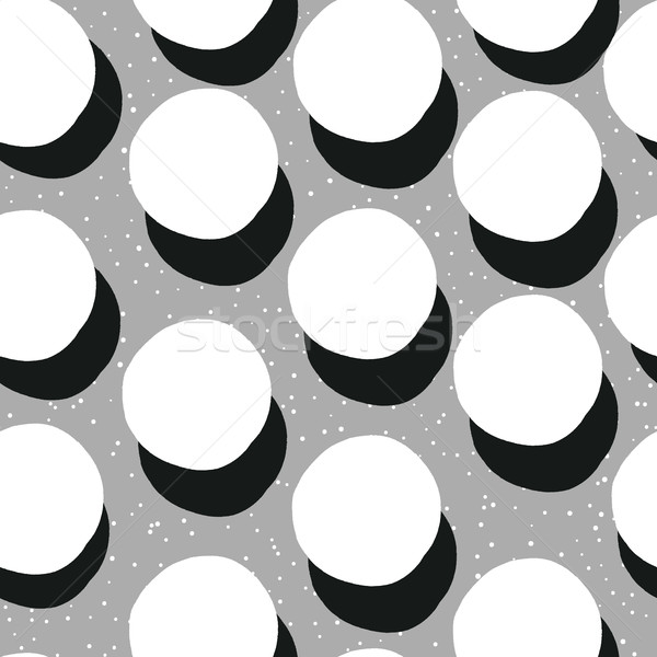 White Shaded Circles and Chaotic Dots on Grey Background. Abstra Stock photo © pashabo