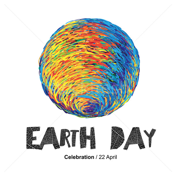 Earth Day Poster. Earth Illustration.  On white. Isolated. Celeb Stock photo © pashabo