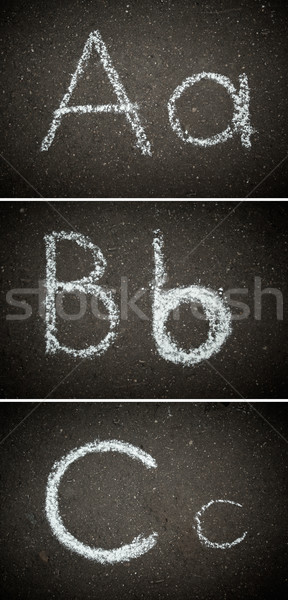 The initial letters of the alphabet on the asphalt Stock photo © pashabo