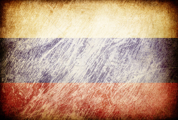 Grunge rubbed flag series of backgrounds. Russia. Stock photo © pashabo