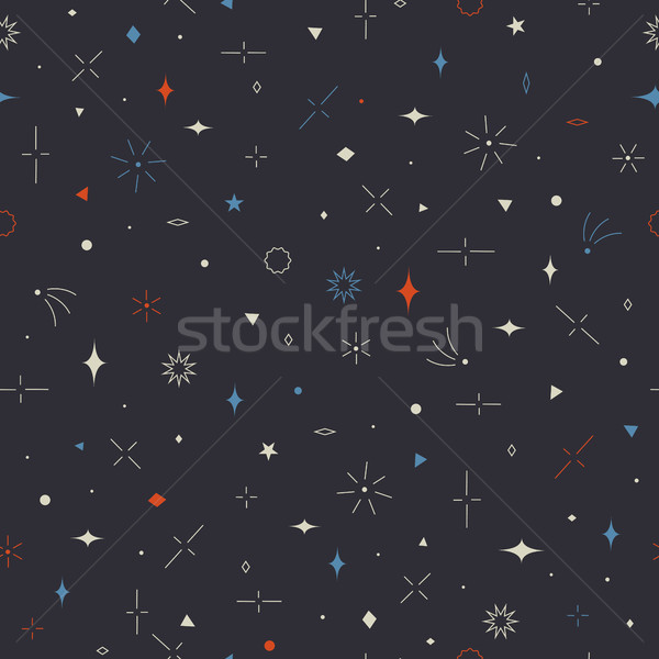 Geometric seamless pattern. Stars, planets, comets. Stock photo © pashabo