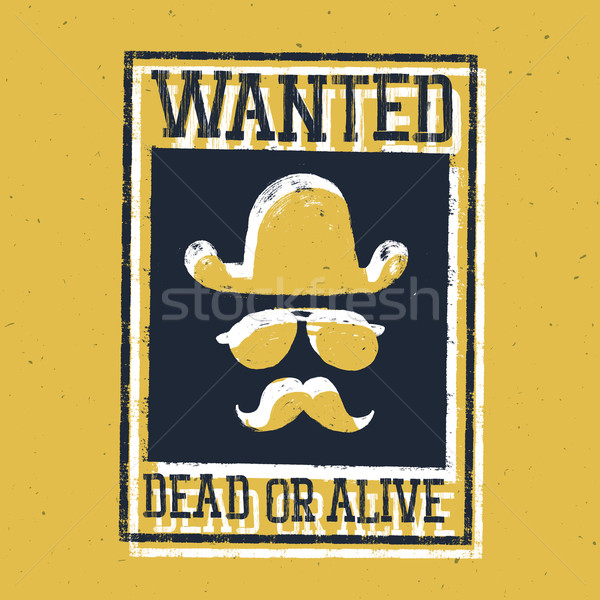 Wild west poster 'Wanted dead or alive...'. On paper texture Stock photo © pashabo