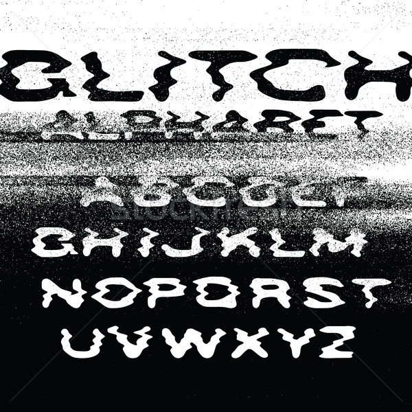 Glitch alphabet. No signal background. Error concept. Isolated t Stock photo © pashabo