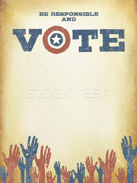 Sorumlu oy bağbozumu vatansever poster Stok fotoğraf © pashabo