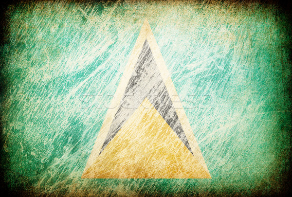 Grunge rubbed flag series of backgrounds. Saint Lucia. Stock photo © pashabo