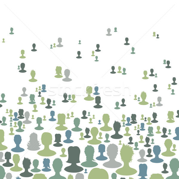 Social network concept background, Many people silhouettes. Vect Stock photo © pashabo