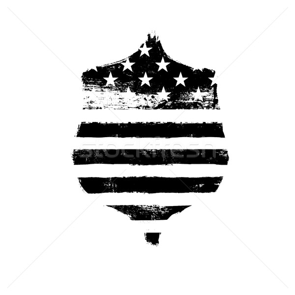 Defence symbol. Shield icon shaped american flag. Monochrome vec Stock photo © pashabo
