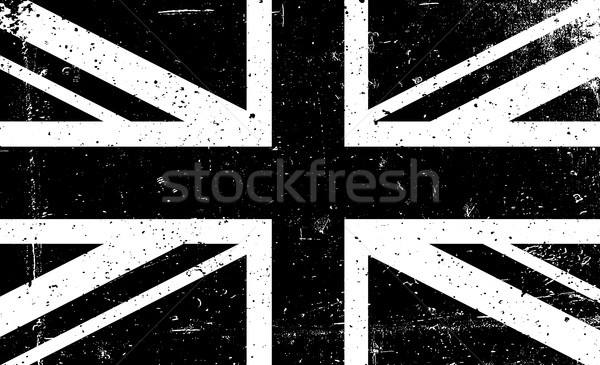 Grunge black and white vector image of the British flag. Abstrac Stock photo © pashabo