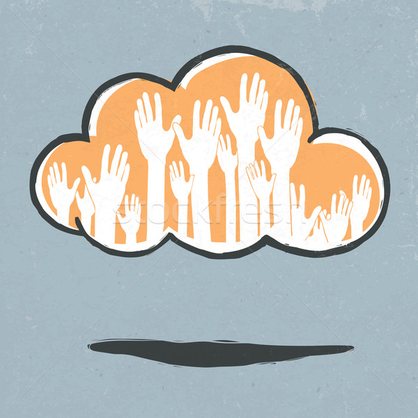 Cloud hands. Hand-drawn vector illustration, EPS10. Stock photo © pashabo