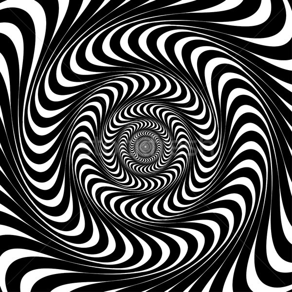 Black and white swirl lines. Optical illusion background, vector Stock photo © pashabo
