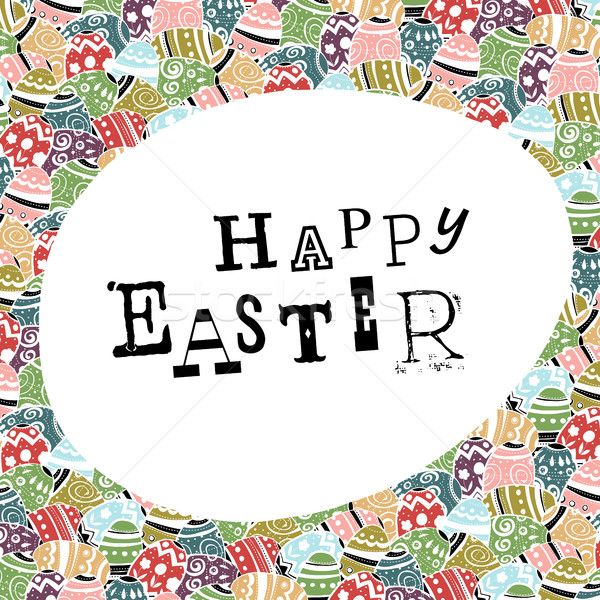Easter eggs pattern colorful background and 'Happy Easter' greet Stock photo © pashabo