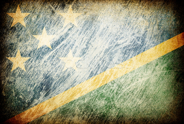 Grunge rubbed flag series of backgrounds. Solomon Islands. Stock photo © pashabo