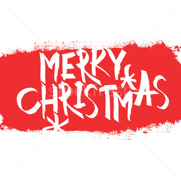 Merry Christmas Postcard. With red erased area. Greeting calligr Stock photo © pashabo