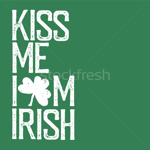 Kiss me bin irish tshirt Design Stock foto © pashabo