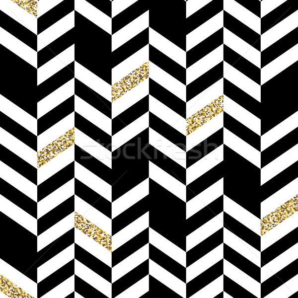 Seamless Chevron Pattern with Glittering Gold Elements Stock photo © pashabo