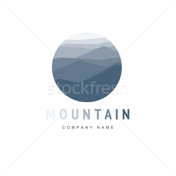 Mountain logo template with abstract peaks. Vector illustration. Stock photo © pashabo