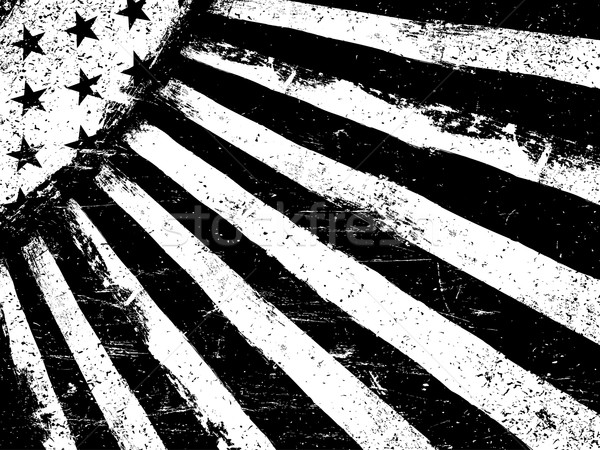 Monochrome Negative Photocopy American Flag Background. Grunge A Stock photo © pashabo