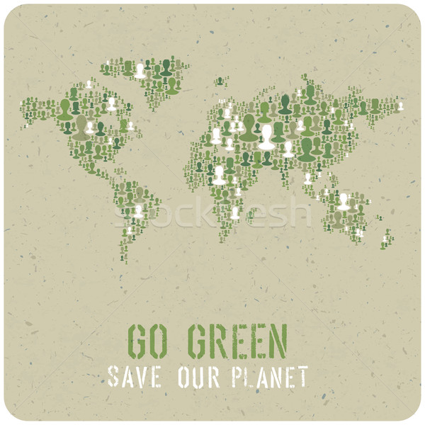 Stock photo: Go Green. Ecology Poster Concept. Vector.