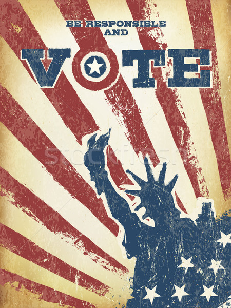Felelős szavazás USA térkép klasszikus hazafias Stock fotó © pashabo