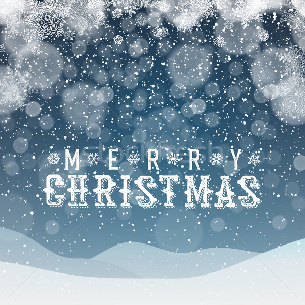 Merry Christmas Abstract Background. Blue snowdrifts and night s Stock photo © pashabo