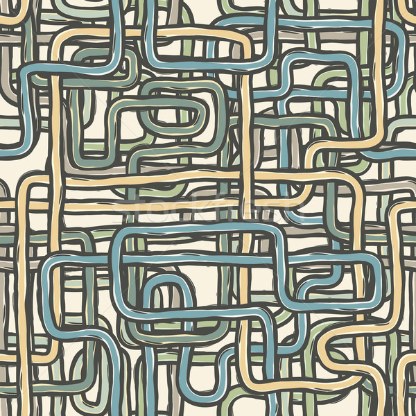 Stock photo: Seamless tangled wires retro background. Vector, EPS10