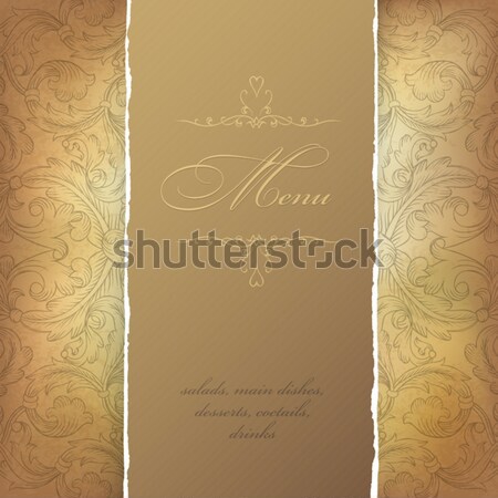 Aged menu template. Vector illustration, EPS10 Stock photo © pashabo