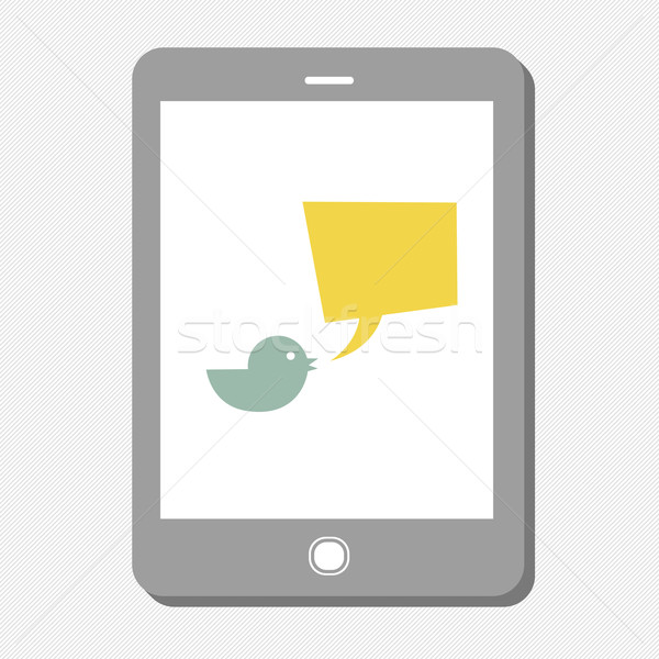 Tablet device with tweet bubble. Vector Stock photo © pashabo